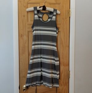 Horny Toad grey and white stripe dress, size small